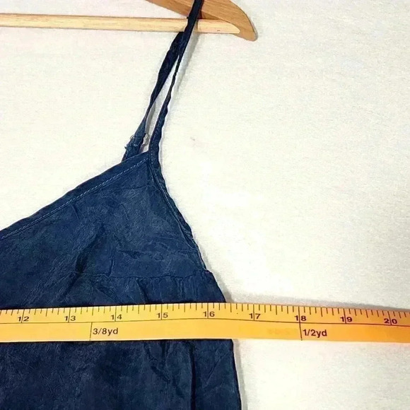 Hodges Collection Women's Navy White Dip Dress L Tie Dye Made in LA D242 NWT - Picture 13 of 15